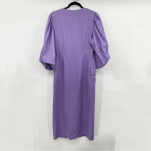 NEW! Uterque Puff Sleeve Linen Dress - Picture 10 of 16
